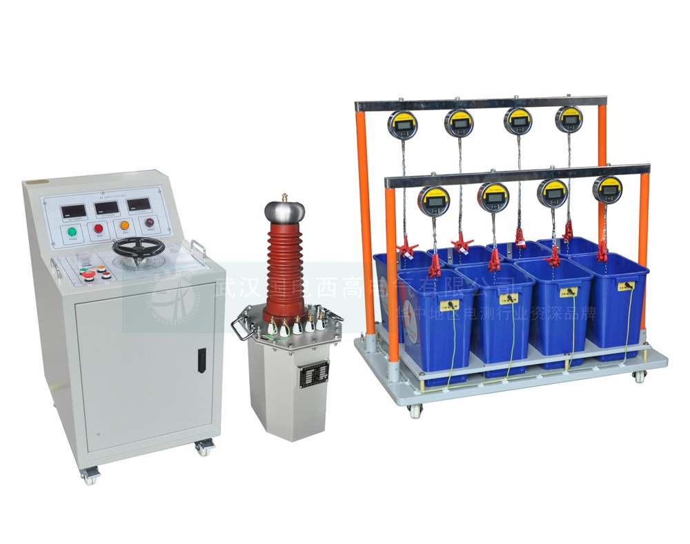 絕緣手套（靴）耐壓試驗(yàn)裝置數(shù)顯臺(tái)油變水桶式（8桶位）